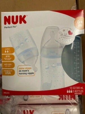 NUK Perfect Fit Bottle 10 oz, 3-Pack, Elephant (NEW) - Image 1 of 2