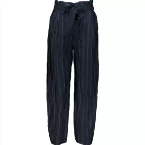 EMPORIO ARMANI Belted Striped Paperbag Waist Trousers - UK10/IT 42 - £600 - Picture 1 of 3