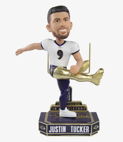 JUSTIN TUCKER Baltimore Ravens NFL 66 Yard Field Goal Record Bobblehead NIB! Cover