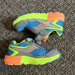 Saucony Boy Ride 10 Shoes Blue Multi Size 6M - Picture 1 of 6