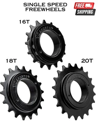 VG SPORTS Single Speed Bike Freewheel One Speed BMX in 16t 18t 20t BLACK