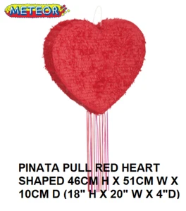 AU Red Heart Pinata Themed Birthday Party Kids Fun Game Toy - Picture 1 of 1