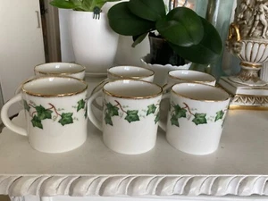 ROYAL ALBERT - 6 X IVY COFFEE CANS/MUGS - COLLECTABLE.PERFECT IMMACULATE AS NEW - Picture 1 of 3