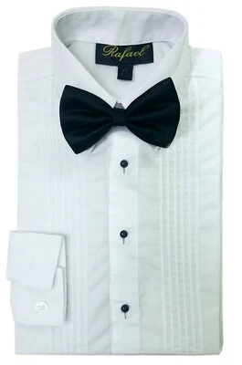 Camisa social masculina smoking com gravata borboleta infantil tamanho 2T-20 - Imagem 1 de 4