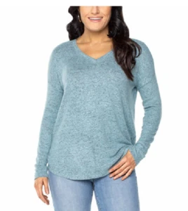 NEW Well Worn Women's Soft Brushed V-Neck Top Size Small - Picture 1 of 1