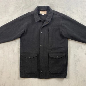 Vintage Filson 100% VIRGIN WOOL WEEKENDER Jacket Men Large Charcoal Made in USA - Picture 1 of 16
