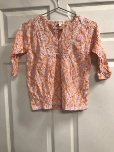 Peek Large Orange & Pink Boho Top -  EUC - Picture 1 of 5