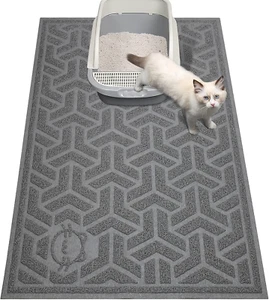 Cat Litter Mat, Litter Trapping Mat Soft on Kitty Paws, Large Litter Box Mat 35" - Picture 1 of 7