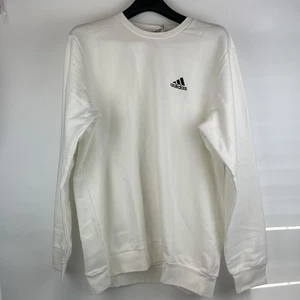 adidas Men’s Essentials Feel Cozy Fleece Sweatshirt – White 2XL | NWT - Picture 1 of 6