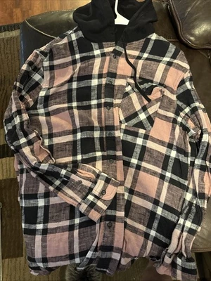 Sonoma XL 男式粉色 N 黑色格子连帽衫 — 第 1/2 张图片