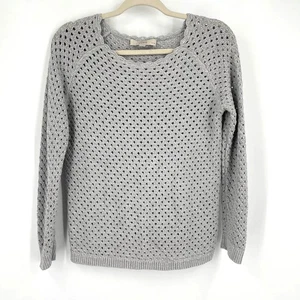 LOFT offener Strickpullover Baumwolle grau Größe L Petite - Bild 1 von 5