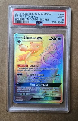 2019 Pokémon SM Unbroken Bonds Blastoise GX 218/214 PSA 9 - Image 1 of 2