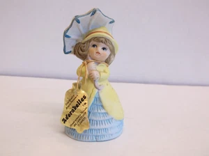 Vintage 1979 Adorabelles Porcelain Bisque Girl w/ Umbrella Bell w/ Tag by JASCO - Picture 1 of 10