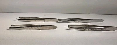 批量 4 件 - 复古 Revlon Millers 锻造倾斜尖豪华镊子 — 第 1/4 张图片