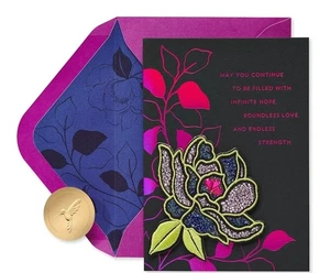 Parche adhesivo extraíble de flor para tarjeta de cumpleaños de papiro (esperanza, amor y fuerza) - Imagen 1 de 6