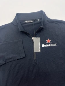 NWT Travis Mathew Men's M Black Crestview Heineken Performance Golf 1/4 Zip - Picture 1 of 11