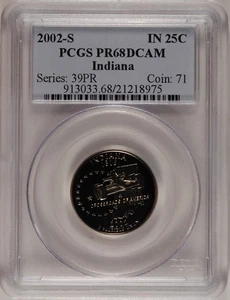 2002-S PCGS PR68DCAM Quarter-Dollar "Indiana" - Picture 1 of 2