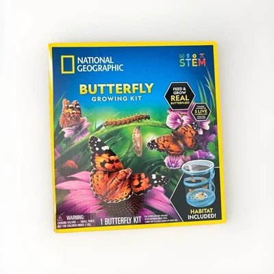 Kit de cultivo de mariposas National Geographic alimentar y cultivar orugas reales hábitat Foto 1 de 2