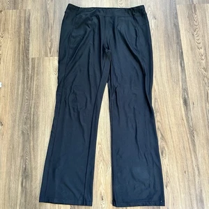 LL Bean Damen Hose weites Bein zum Überziehen schwarz XL hohe Reißverschlusstasche 34” Schrittlänge Yoga - Bild 1 von 8