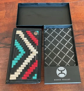 Hooey "Hooey Original" Rodeo Hooey Geldbörse schwarz mit Aztekenmuster HW010-BKRD - Bild 1 von 3