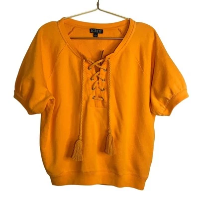 J. Sudadera Crew Naranja Brillante Manga Corta Con Cordones S Ligera Foto 1 de 4