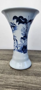 Vintage OUD Williamsburg Delft asiatische Vase C 39 blau weiß Holland 1972 7 Zoll - Bild 1 von 10