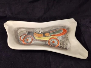 Vintage Antique Automobile Ceramic Cigar Ashtray Hand Painted Signed 12" - Picture 1 of 19