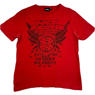 No Fear Live Fast Ride Hard T Shirt Mens Size L Red In Dirt We Trust Bike Tee - Image 1 of 4