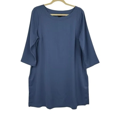 Nuevo con etiquetas Top túnica texturizada cuello redondo Jill Wearever talla M azul manga 3/4 clásico Foto 1 de 4