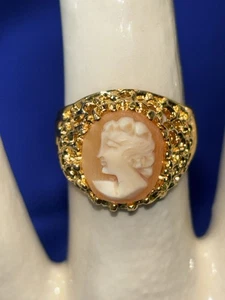 Vintage Women’s Gold Filled 10k Cameo Ring Size 6.25 Band - Picture 1 of 12