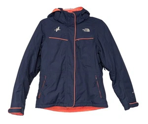 The North Face Inlux Insulated Hyvent Hooded Jacket Medium Blue Fleece Lined - Picture 1 of 13
