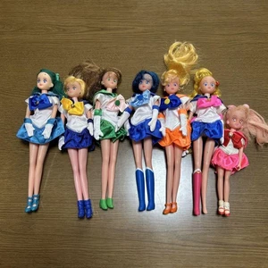 Sailor Moon♡Doll♡1993♡Set di 7 bambole vintage originali usate spedizione gratuita - Foto 1 di 24