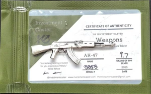 2025 9,7 G .999 PLATA "AK-47" por INVESTMENT CASTER y HECHO A MANO #3853 - Imagen 1 de 2