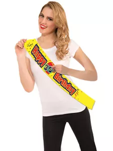 Happy Birthday Custom Birthday Sash With Stickers Costume Accessory - Picture 1 of 1