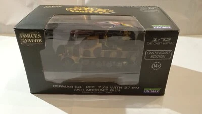 FORCES OF VALOR .GERMAN SD.KFZ.7/2(1/72 SCALE) Semi cingolato  cannone antiaereo - Immagine 1 di 4