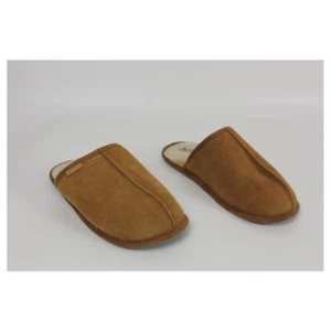 Mens Ben Sherman Slippers Size 7 / 8 Mule Faux Suede / Sheepskin Tan Article - Picture 1 of 8