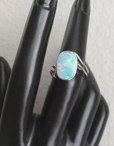 NEW 5.40 TCW AUSTRALIAN BLACK OPAL RING IN STERLING ~ HUNTER CLOSEOUT SZ 6.75 - Picture 1 of 10