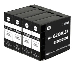 4 Black Ink Cartridge For Canon MAXIFY MB5150 MB5350 MB5450 PGI-2500XLBK Non-OEM - Picture 1 of 1