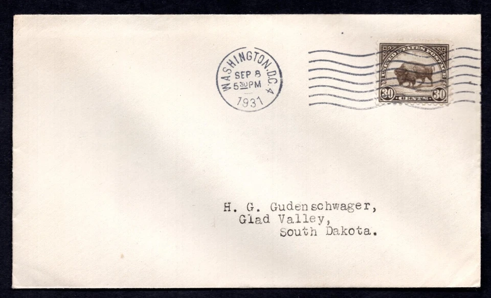 US 1931 BUFFALO 30 CENT FDC "WASHINGTON SEPT. 8, 1931" Sc. #700 - Image 1 of 2
