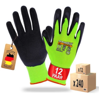 ⭐12 bis 240 Paar Robuste Arbeitshandschuhe Herren Garten Montagehandschuhe Latex - Bild 1 von 4