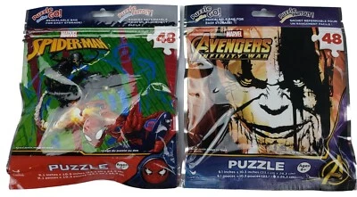 Rompecabezas Marvel Vengadores y Spiderman 9" x 10" 48 piezas niños viajes. Foto 1 de 4