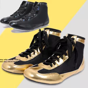 Men Kids Footwear Lightweight High Top Shoes Bodybuilding Wrestling Boxing Boots - Picture 1 of 8