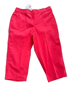 Chicos Fitigues Lau Capri Pant Size 2 (12) Candy Pink Straight Leg NEW Mature - Picture 1 of 8