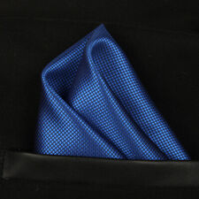 (T01) Royal Blue Solid Men Silk Pocket Square Hanky Wedding Party Handkerchief