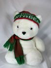 Vintage 1986 Dayton Hudson Santa Bear, Polar Bear, Teddy Bear With Hat & Scarf