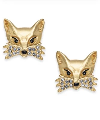 $48 Kate Spade New York  GOLD TONE FOX  Stud Earrings D4 - Image 1 of 4