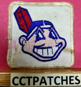 VINTAGE CLEVELAND INDIANS CHIEF WAHOO (FEHLENDE NASE) PATCH - Bild 1 von 2