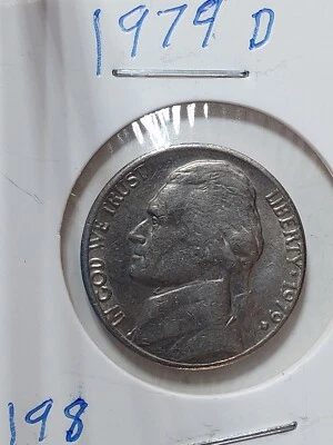 1979 Jefferson Nickel Error  Double Die D Quality Very Fine 5 Cent Coin - Image 1 of 2