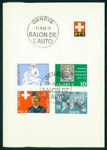 HOJA CONMEMORATIVA SUIZA 1965 GENEVE SALON DE L ́AUTO gi02 - Imagen 1 de 2