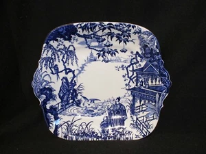 Royal Crown Derby Blue Mikado Handled Cake Plate Made in England - Bild 1 von 1